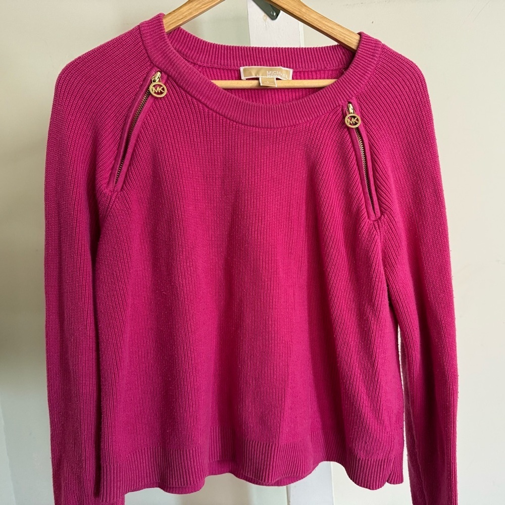 Michael Kors Sweater w/ Gold Logo Zippers